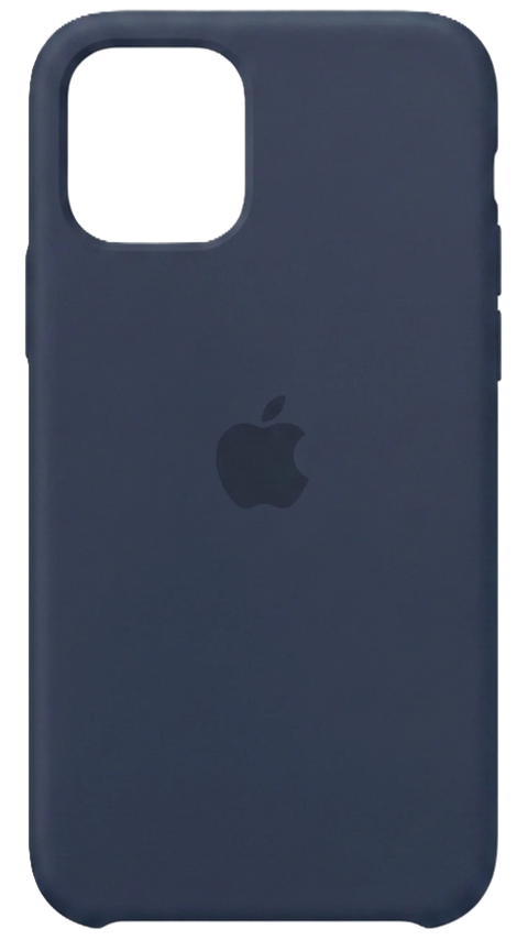 Navy Blue silicone iPhone 11 case, back view
