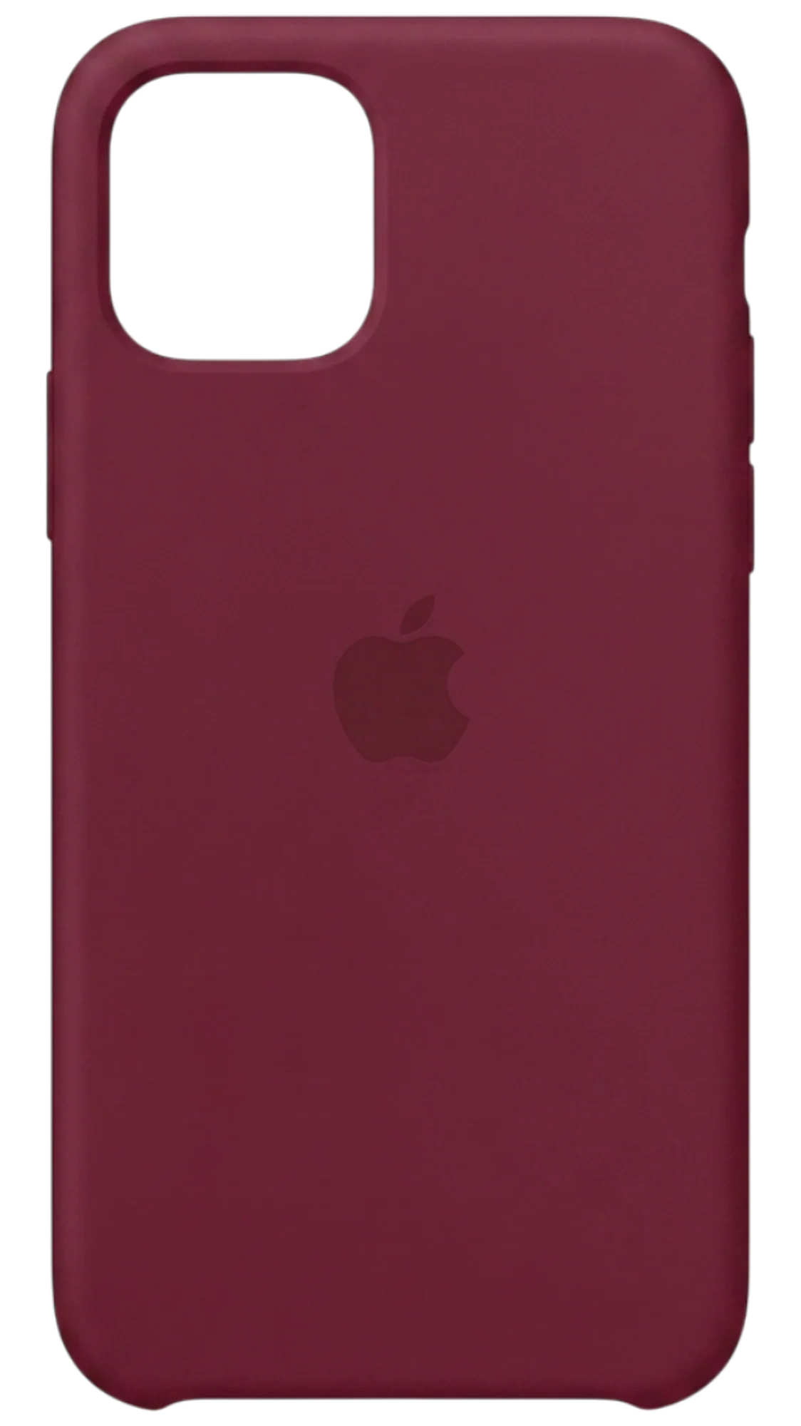 Burgundy silicone iPhone 11 Pro case, back view