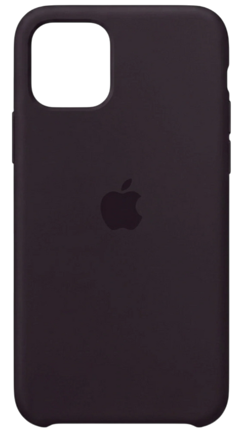 Dark Purple silicone iPhone 11 Pro case, back view