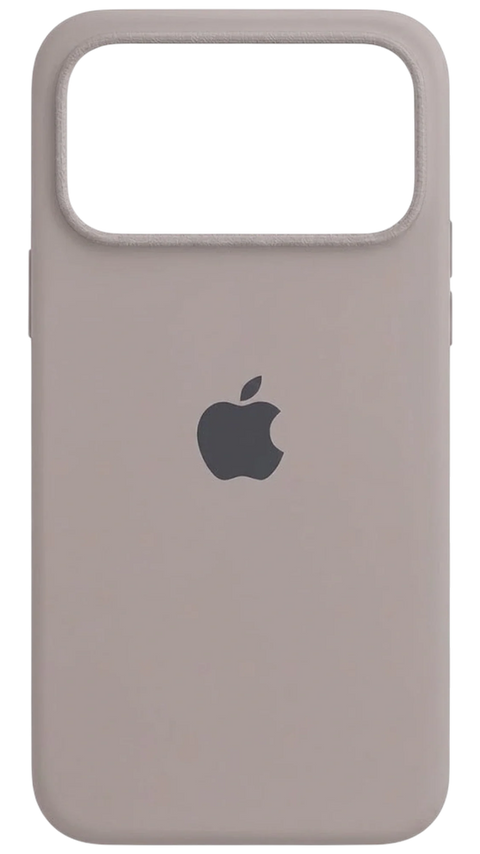 Beige silicone iPhone 17 Pro Max case, back view